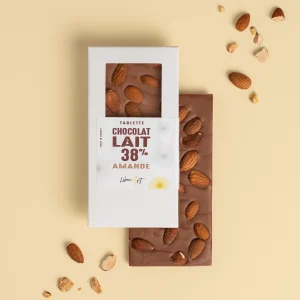 Tablette chocolat au lait 38% amande